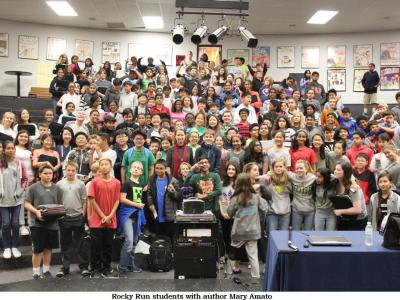 Rocky Run students with Ms. Amato after her presentation